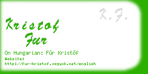 kristof fur business card